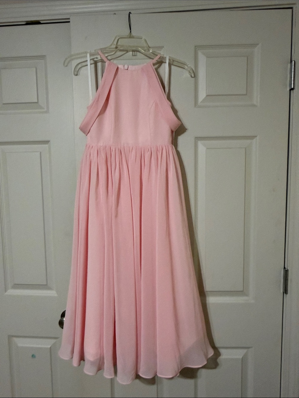 Girls' Pink Halter Neck Party Dress